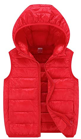 Leichte Daunenweste Jungen Mädchen 110, Kapuzenweste Winter Softshell Weste Mit Kapuze Gefüttert Ärmellose Jacke Jungen Mädchen Outdoorweste Schwarz Warm Jacke Übergangsjacke Daunenweste 3-15 Jahre
