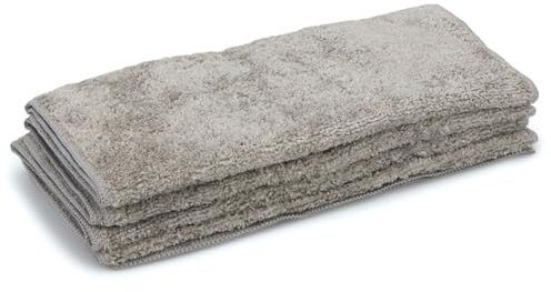 Pastaclean® 4 Stück Gästehandtücher Grau antibakteriell 30 x 50 cm | Saugstarke Handtücher 100% Mikrofaser – Schnelltrocknend | Gästetücher mit Aufhängeschlaufe