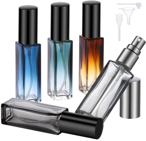 Segbeauty Porta Profumo da Viaggio, 5 Pezzi 10ml Boccette Profumi Vuoti Portatile, Ricaricabile Vaporizzatore in Vetro, per Festa, Lavoro