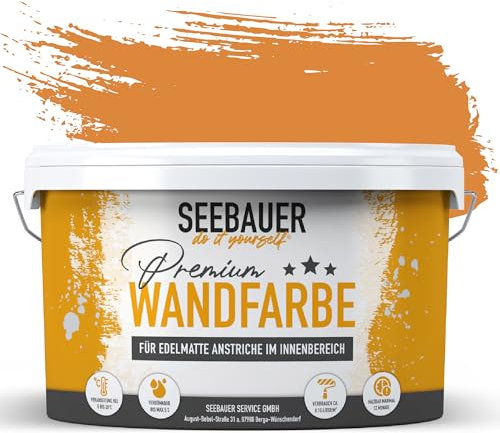 SEEBAUER diy Peinture murale orangé pour intérieur (No. 512 Tropical Taste 2,5 Litre) Tons orangés haute opacité