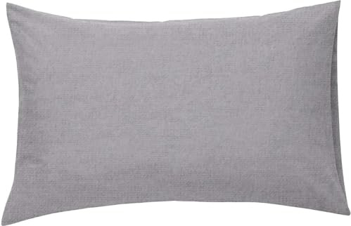 Rayyan Linen Thermal Flannelette Flat Sheet 100% Cotton Brushed Luxury Soft Flat Bed Sheet Or Pillowcases (Grey Silver, Pillowcase Pair)