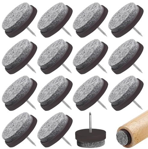 60 Piezas Clavo de Almohadilla de Mueble 22 mm, Almohadilla de Fieltro Tope, Patas Silla Fieltro, Protectores Patas Sillas con Clavo, Suelo Almohadillas para Muebles de Madera Patas de Silla