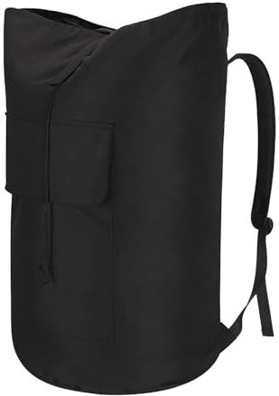 volumoon Grand Zaino per Biancheria con Tracolla Imbottita, Borsa Biancheria Sporca per Dormitorio, Appartamento, Sacco per Biancheria, Borsone Zaino Pieghevole per Biancheria da Viaggio, Campeggio