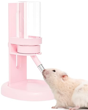 Abreuvoir pour hamster - Fontaine à boire sans pour petits animaux - Distributeur automatique d'eau avec base pour hamsters nains - Pour hamsters, gerbilles, souris, Degus, furets chinchillas