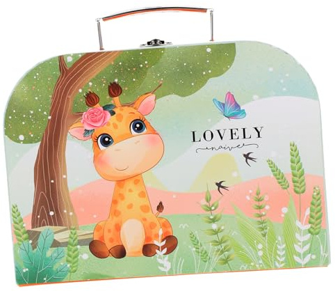 WRITWAA Valigia Portatile in Cartone Grande Scatola per Ragazzo Ragazza, Scatola di Immagazzinaggio Decorativa Maniglia e Chiusura di Sicurezza, Custodia da Viaggio Leggera per Scuola,