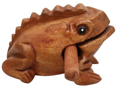 Bosiyrggrl Carved Croaking Wood Percussion Musical Sound Wood Frog Tone Block Toys Easy Install Easy to Use About 10x6x6cm