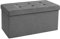 SONGMICS MAZIE Collection - Storage Ottoman Bench, 76 cm Folding Foot Rest Stool, End of Bed Bench, Easy Assembly, for Living Room, Bedroom, Entryway, Dark Grey LSF84GYZ