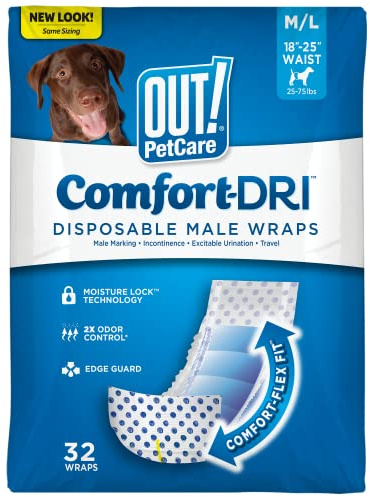 OUT! Petcare, Pannolini usa e getta per cani maschi, per addestramento al vasino, pannolini per cani maschi, addestramento cuccioli, fasce per la pancia, accessori per animali domestici, per