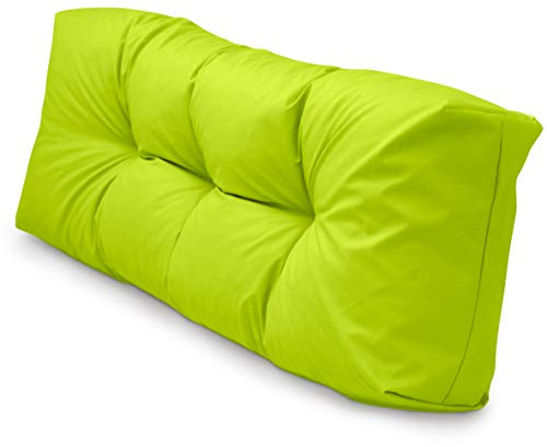 Spatium Cojines para pales europalé palets Funda desenfundable, Impermeable Manzana Verde Respaldo 120x50x15