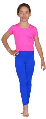 Hamishkane® Leggings för flickor, premiumkvalitet, flickleggings, snygga, hållbara och funktionella gymnastikleggings, flickor, idealiska stretchiga smala sommarleggings för flickor, Kungsblå, 5-6 År