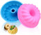 Gittoovo Mini Silicone Mould, 2 Pcs 6.4'' 15cm Ring Cake Tin Fluted Baking Moulds, Muffin Cups, Savarin Mould Round Non-Stick for Donut Jelly