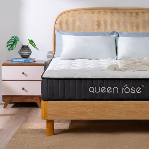 QUEEN ROSE Matratze 90x200cm, 7-Zonen Federkernmatratze, Orthopädische Taschenfederkernmatratze, Öko-Tex Zertifiziert, Härtegrad H3, Höhe 18cm