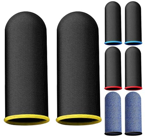 8 Pack Gamings Finger Sleeves - Mobile Phone Game Sleeve Finger - Anti-Transpiration Respirant Finger Manches Écran Tactile Tir Et Visée Sensibles - Téléphone Portable Pouce Trigger Touchscreen
