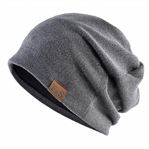 Djfkey Beanie Mütze Herren Kopfbedeckung Dünne Strickmütze Damen Flexibler Freizeithut Leichte Chemo(DE/NL/SE/PL, Alphanumerisch, Einheitsgröße, Dunkelgrau)