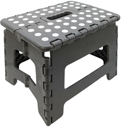 Hocker Tritthocker 29 x 22 x 22 cm faltbar für Erwachsene und Kinder bis 150 kg Klapphocker aus Kunststoff rutschfest und platzsparend mit praktischem Tragegriff & HLKauf-Block