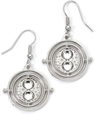 Harry Potter Silver Tone Time Turner Drop Earrings