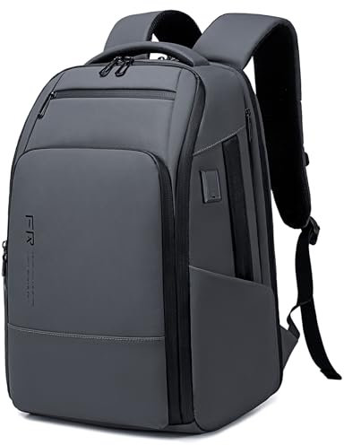 Fenree.geer Erweiterbarer Rucksack Laptop Rucksack, 17 Zoll Business Rucksack Herren,Wasserdichter laptoptasche Seitlicher doppelter Tragegriff für Herren und Damen Mädchen Teenager-Grau