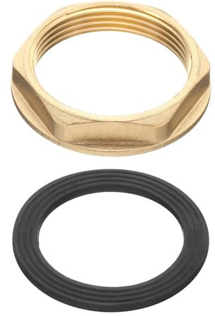 QUARKZMAN Dadi di Bloccaggio in Ottone per Raccordi Tubo, Dado Esagonale Femmina BSP da 1-1/2 Pollici, Flangia Dado di Bloccaggio a Foro Singolo con Guarnizione in Silicone Lavello Cucina