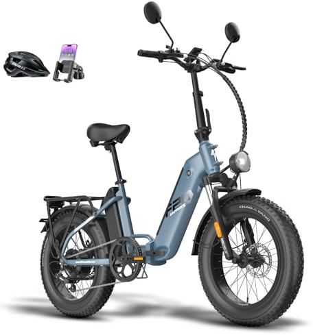 Fafrees E-cykel hopfällbar elcykel 20 x 4,0 tum fettplatta, ebike hopfällbar cykel dubbelbatteri 20,8 Ah 998,4 Wh batteriräckvidd 95–160 kg, vikbar cykel män kvinnor 7S förvaringsvikt 150 kg, FF20