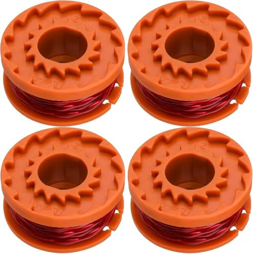 4 Pcs Strimmer Spool for Worx, Trimmer Spool Replacement Trimmer Spool with 2 Spool Cover, Strimmer Spool Grass, Lawn Mower Line Worx Replacement for Argos McGregor MCT2X1825 CLGT18LG/1 WX150 Strimmer