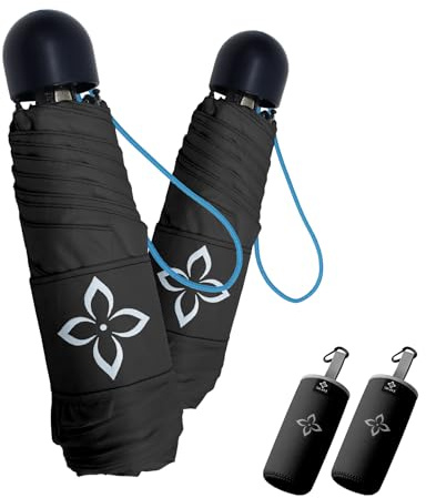 LILAC Mini Travel Umbrella for Rain - 43 Large Coverage Small Compact Umbrella, Reinforced Strong Frame, Lightweight Portable Parasol with UPF 100+ UV Protection, Gifts for Adults, Seniors & Students