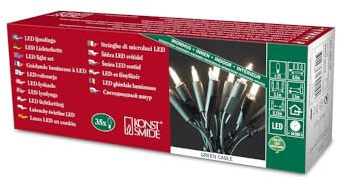 Konstsmide 6302-100 LED miniljuskedja/för inomhusbruk (IP20) 230 V inomhus/35 varma vita dioder/grön kabel