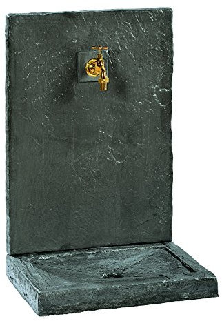 Fontaine Murale 74Cm Gm Ardoisee Noire Pierre Reconstituée 017230
