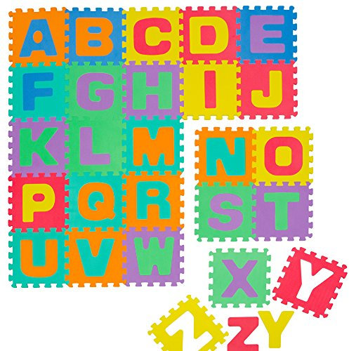 LittleTom 26 Teile Spielmatte Baby Puzzlematte ab Null - 30 x 30 cm Krabbelmatte Bodenmatte Kinder - Puzzle Teppich Kinderzimmer Matte - Outdoor Bodenschutzmatte Spielteppich Eva Schaumstoff Isomatte