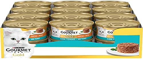 GOURMET Gold Cibo Umido per Gatti Adulti Tortini con Tonno 24 Lattine da 85g