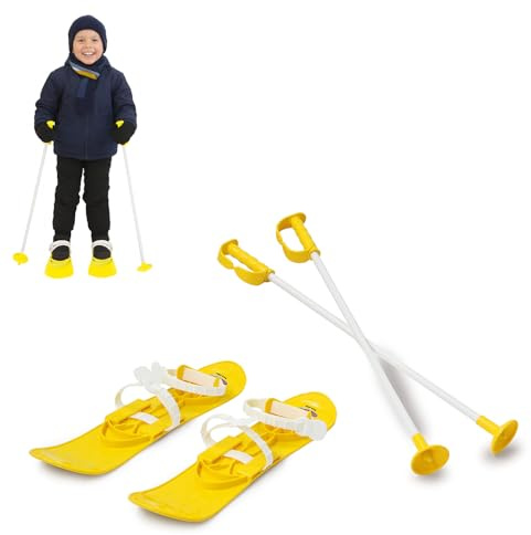 Jamara 460383 - Snow Play Funny Carve 1st Step 42cm Amarillo – Lazos de fijación Ajustables y Seguros