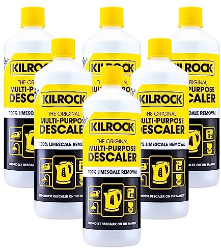 Kilrock Mega-K Multi-Purpose Descaler Multipack 6x1 Litre (72 Doses) - Limescale Descaling for Kettles, Toilets, Shower Heads & Coffee Machines - Biodegradable and Phosphate Free