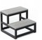 LIANTRAL Sgabello per adulti e bambini, a 2 gradini, in acciaio resistente e robusto legno, supporta fino a 200 kg, sgabello per letto alto, cucina, bagno, grigio