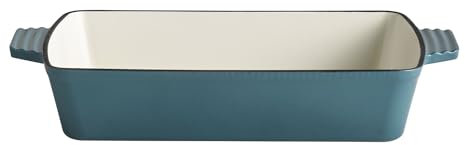 APS 88317 «5 STARS» cacerola, fuente de horno, hierro fundido, apta para inducción, resistente al horno, 33 x 24 cm, altura 6,5 cm, 3,5 litros, turquesa