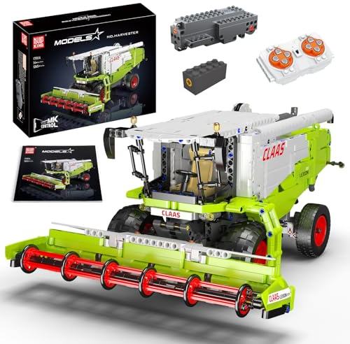 Mould King 17014 Combine Harvester Buidling Blocks Kit, Technology MOC Remote-Controlled Combine Harvester, Heavy-Duty Construction Vehicle Clamping Block Set Claas Lexion 760 Tractor(1265 PCS)