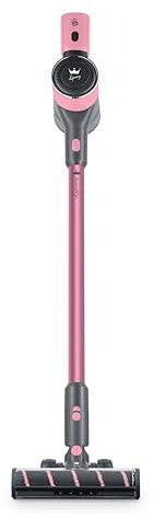 Swan SC15827QOC TV’s Queen of Clean Cordless Anti-Tangle Vacuum Cleaner with 2 Speed Control,and Rechargeable Battery, Includes 2-in-1 Crevice Tool, Long Nozzle, Pet Tool,and Wall Mount Kit 22.2V,Pink