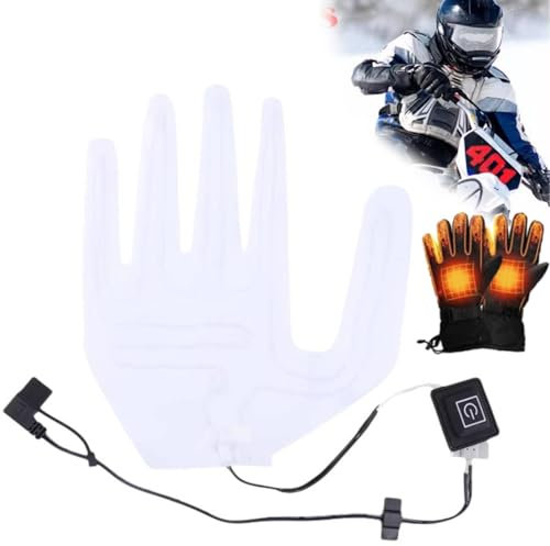 Beheizte Handschuhe, 5-Finger, elektrisch, beheizte Handschuhe, Heizdecke, gleichmäßige Erwärmung für Outdoor-Wintersport, 1 Stück mit Schalter