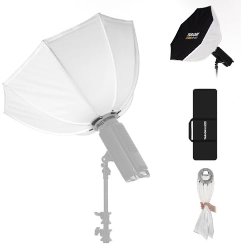 TARION Softbox Octagonal Invertido Plegable - Softbox Bowens 65cm Montaje rápido para fotografía Estudio con Estructura reflectora difusora FB-65 SOFTBEAM