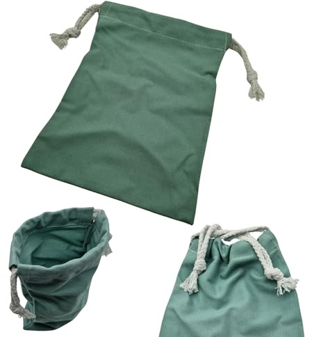 NAAA 10x Stoffbeutel mit Kordelzug 21x15 cm – Vielseitiger Aufbewahrungsbeutel für Kosmetik, Schmuck, Reisen & Geschenke (Mint Grün/Weiss)
