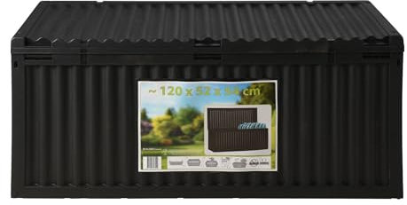 Well Home Baúl de jardín de 295 litros diseño de grafito y aluminio