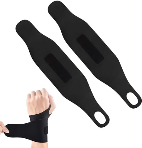 Handgelenk Bandagen, 2 Stück Handgelenkstütze Bandage, Handgelenk Bandagen Gym Geeignet, Handgelenkstütze Handbandage, Sehnenscheidenentzündung Bandage für Sport, Fitness, Hausarbeit, Tennis(Schwarz)