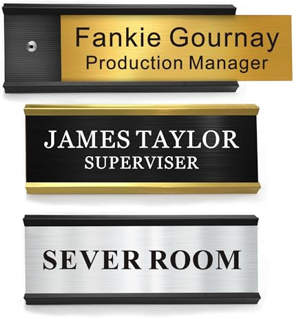 Personalised Office Name Plates for Doors 2.5 x 7 Custom Office Door Signs Door Name Plate with Double-Sided Tape Doors Plaque for Offices Meeting Room(Design 3)
