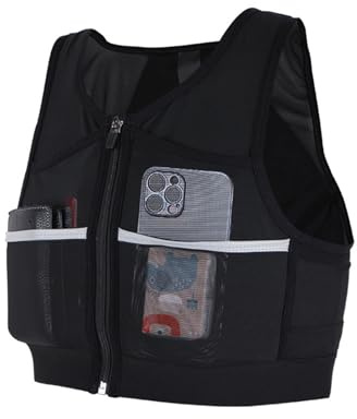 ROSYLEVE Gilet Running Réfléchissant 7 Poches pour Course à Pied Femme Homme - Sac à Dos Réglable pour Marathon, Cyclisme, Randonnée, Plein Air