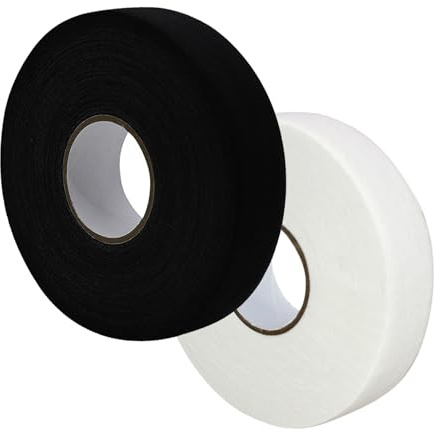 Zyiphor 2 Rollen Eishockey Schläger Tape 25m x 25mm Hockey Tape Eishockeyschläger Tape Eishockey Tapeband Hockeyschläger für Tennisschläger Badminton (Schwarz + Weiß)