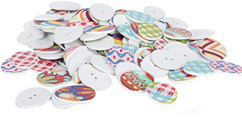 aqxreight Pulsanti da 100 Pezzi Set di Colorato Pulsanti Decorativi da Cucito in Legno con Perforazioni