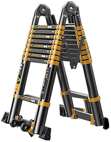 Escalera telescópica multiusos de 3,7 m, plegable, de aluminio, ligera, con marco en A, capacidad de 200 kg, portátil, ahorra espacio, para el hogar, jardín y actividades al aire libre