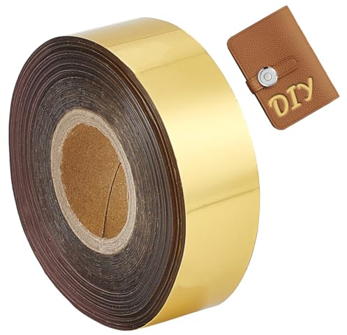 OLYCRAFT 120mx20mm Lamina per Trasferimento Termico Dorata Carta per Stampa A Caldo Fogli per Trasferimento Termico per Pelle Fai da Te Logo Decorazioni Artigianato Confezioni Regalo Album di Ritagli