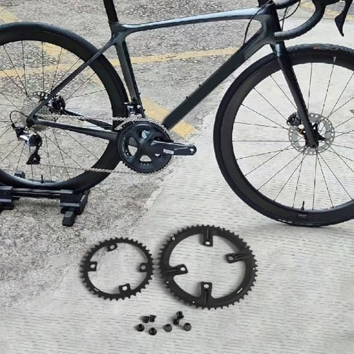 Yuanpgky Plateau de vélo 53T 39T pour 105 R7000 R8000 DA9100 Compatible avec manivelles 110BCD Double chaîne 53-39T 50-34T Options Aluminium 7075-T651 Noir (53-39t)