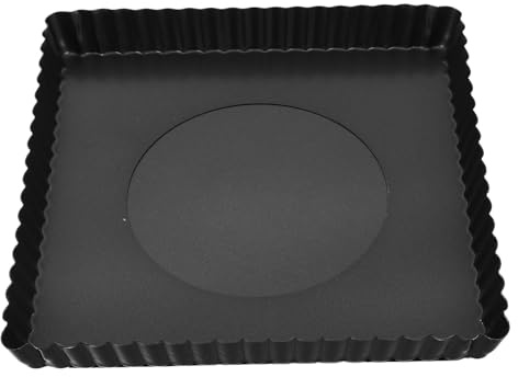 SHINEOFI Teglia per Pizza Quadrata Antiaderente con Fondo Rimovibile Teglia da Forno Profonda in Acciaio al Carbonio 21X21X25 CM per Pizza Fatta in Casa e Torte con Ripieni per Uso
