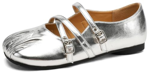 Bailarinas Mary Jane Punta Cuadrada Correas Cruzadas Casual | caminata diaria, estilo campus, look casual, slip-on, zapatos ligeros