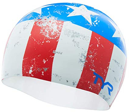 TYR Easy Glider Cap Swimming Equipment, Red/White/Blue, ALL